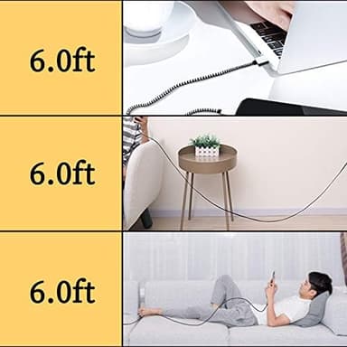 USB Type c Cable, 5 Pack (6FT) Nylon Braided USB C Cables 3A Fast Charging Charger for Samsung Galaxy S9/S8 Note8/9 20 10 S21 S20 S10 Plus C Cord - Image 4