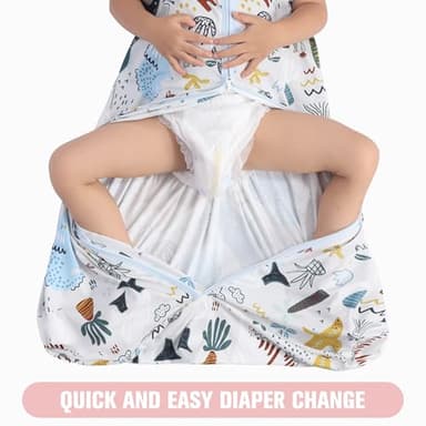 GUNTAIL Baby Sleep Sack 0-6 Months 3 Pack Baby Wearable Blanket 100% Rayon Cotton 2-Way Zipper Toddler Sleeping Sack .Comfy Soft Lightweight TOG 0.3 (Elephant&Dinosaur&Hexagon,) - Image 4