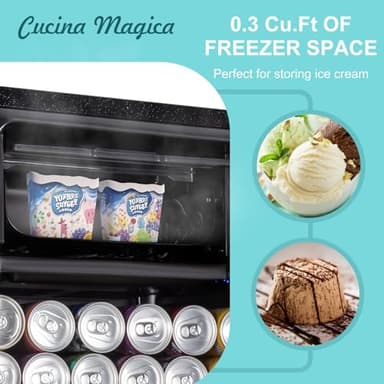 Cucina Magica 4.8 Cu.Ft Beverage Refrigerator, 155 Can Mini Fridge Glass Door, Adjustable Shelves, Drink Fridge, Suitable for Soda, Beer, Essential for Home/Bar - Image 4