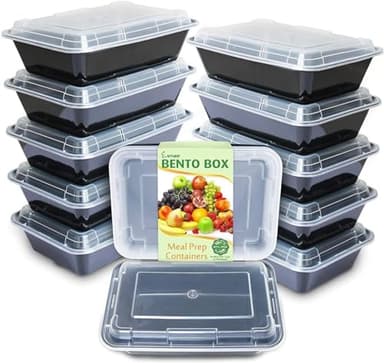 Enther Meal Prep Containers 12 Pack 1 Compartment Single Lids Food Storage Bento BPA Free | Stackable | Reusable Lunch Boxes, Microwave/Dishwasher/Freezer Safe Portion Control (28 oz) - Image 1