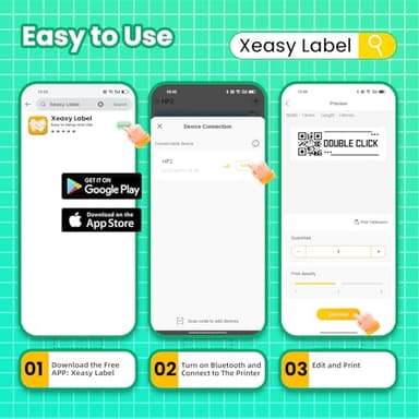 vretti Label Maker Machine with Tape, HP2 Portable Bluetooth Label Printer for Storage, Shipping, Barcode, Office, Home, Organizing Mini Sticker Label Maker with Multiple Templates (Green) - Image 5