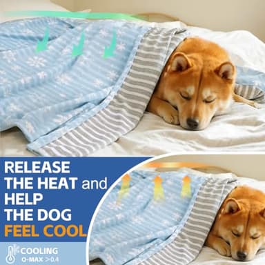 Dog Cooling Blanket Lightweight Self Cooling Blanket Bed Cover for Small Medium Dogs Washable Dog Cat Summer Blanket for Crate&Kennel Sofa Blue M - Image 4