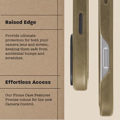 Le Pelle - Handcrafted Premium Italian Leather Case for iPhone 16 Pro - Compatible with Magsafe - Two-Tone Effect with Unique Patina Over Time - Sand Dune - Image 6