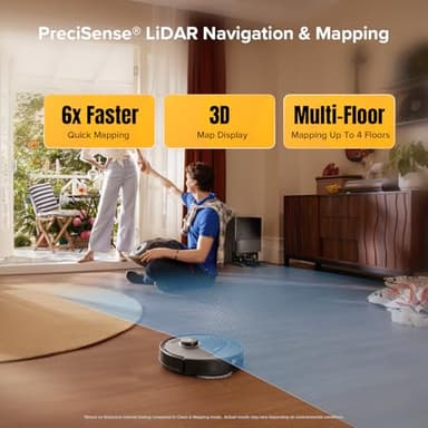roborock Qrevo S5V Robot Vacuum and Mop, FlexiArm Edge Mopping, 12,000Pa Suction, Dual Zero-Tangle System, Smart Obstacle Avoidance, 10mm Mop Lifting, Auto Mop Washing&Drying, Self-Emptying&Refilling - Image 8