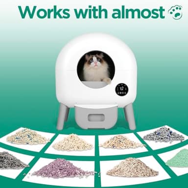 Self Cleaning Litter Box - Automatic Cat Litter Box self Cleaning, with 1 Roll Trash Bags and Mat, Small-White - Image 7