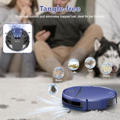 iMartine 2 in 1 Mopping and Vacuuming Robot, Robot Vacuum and Mop Combo Compatible with WiFi/App, Robotic Vacuum Cleaner Self-Charging, Slim, Ideal for Pet Family, Hard Floor, Hair, Low Pile Carpet - Image 5