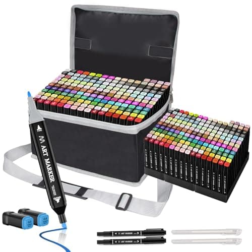 Banral 180 Colors Alcohol Markers Set, Dual Tip Alcohol Based Art Marker for Artists Kids Adult Coloring, Permanent Illustration Sketch Pens for Drawing with Case and Holders - Image 1