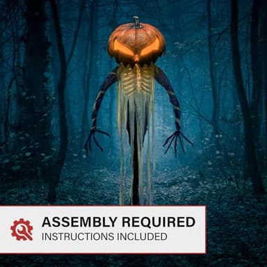 Haunted Hill Farm Pumpkin Sentinel by Tekky, Battery-Operated, Motion and Sound Activated Animatronic with Sound Effects and Lights for Indoor or Covered Outdoor Creepy Halloween Decoration - Image 8