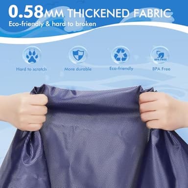 YAUNGEL Splash Pad for Dogs - 97in Non-Slip Splash Sprinkler Pad for Kids Toddlers Baby, 0.58mm Thickened Durable and Foldable Dog Pool Summer Outdoor Water Toys Play Mat, Blue - Image 3