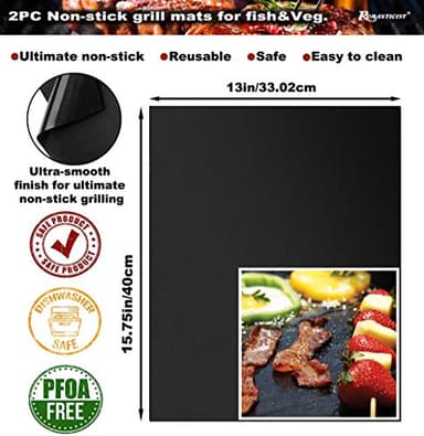 ROMANTICIST 23pcs Must-Have BBQ Grill Accessories Set with Thermometer in Case - Stainless Steel Barbecue Tool Set with 2 Grill Mats for Backyard Outdoor Camping - Father's Day Best Barbecue Gift - Image 5