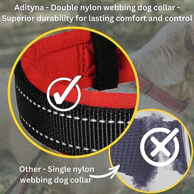ADITYNA Dog Collars for Small Dogs - Padded Ultra Comfortable Soft Neoprene, Reflective, Heavy Duty - Black Small Collar - Image 2