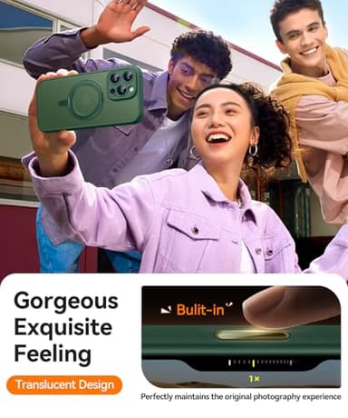 CANSHN 360° Spin Magnetic Stand for iPhone 16 Pro Max Case with Camera Control [Full Camera Protection] [Compatible with Magsafe] Translucent Matte Shockproof Protective Phone Cover 6.9" - Deep Green - Image 4