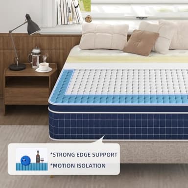 King Size Mattress [Upgraded Strengthen] 14 Inch Firm King Mattress in a Box, Hybrid Mattresses With Gel Memory Foam & Independent Pocket Springs, Release Stress, Strong Edge Support,365-Night Trial - Image 3