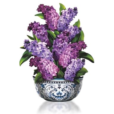 Freshcut Paper Pop Up Cards, Garden Lilacs, 12 Inch Life Sized Forever Flower Bouquet 3D Popup Greeting Card, Birthday Cards, Thank You Card, Blank Notecard & Envelope - Image 4