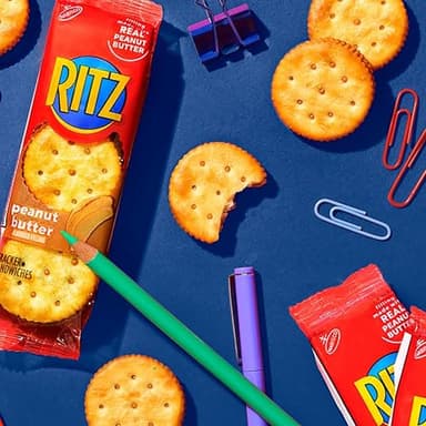 RITZ Peanut Butter and Cheese Sandwich Crackers Variety Pack, Lunch Snacks, 32 Snack Packs (6 Crackers Per Pack) - Image 7
