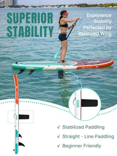 Niphean Inflatable Stand Up Paddle Board with Stabiltrac Fin Design and SUP Accessories, Anti-Slip EVA Deck, 10’6’’ Inflatable Paddle Boards for Adults & Youth of All Skill Levels - Image 4