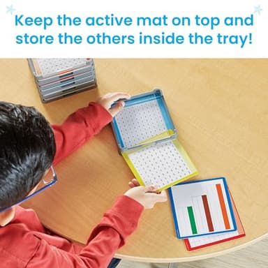 hand2mind Cuisenaire Rod Workspace Trays, Trays and Activity Mats Only, Teaching Fraction Bars, Math Manipulatives, Teacher Must Haves Elementary, Kindergarten Homeschool Supplies (Set of 6) - Image 3