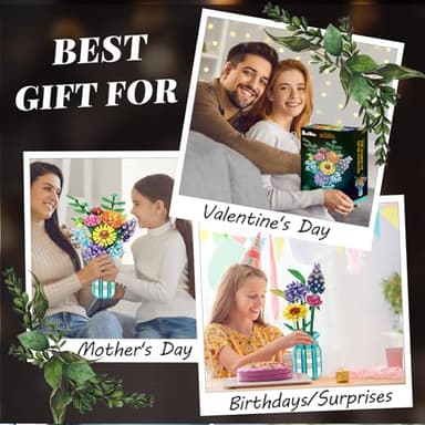 Flowers Set with Vase for Adult Women, Variety of Botanical Collection Bouquet Including Sunflower, Baby's Breath, Rose, Compatible with Lego Flower,1853PCS, 14+ - Image 7