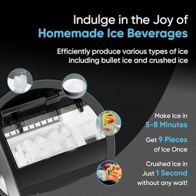 ICEPURE 5-in-1 Water Cooler with Ice Maker, Bottom Load for 5 Gallon Bottle, WIFI, Bullet and Crushed/Chewable Ice, 35lbs/24H, Hot and Cold Water, Water Dispenser Built-in Ice Machine, Stainless Steel - Image 4
