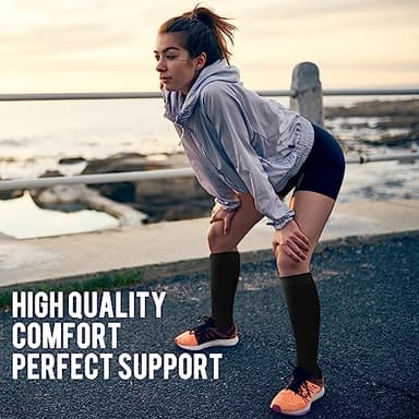 ACTINPUT Copper Compression Socks Men Women Circulation 4 Pairs-Best Support for Nurses,Running,Cycling(Black, Large/X-Large) - Image 4