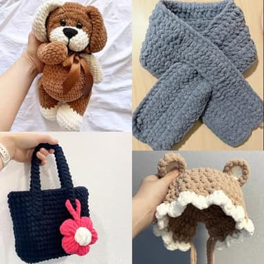 2 Pack Golden Yellow Fluffy Velvet Yarn for Crocheting,Chunky Chenille Baby Blanket Yarn for Crochet,Soft Fuzzy Puzzle Yarn for Knitting,(100g/3.53oz Each) Bulky Thick Amigurumi Crochet Yarns - Image 7