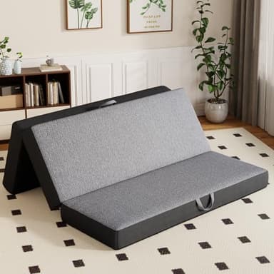 Vamcheer Tri Folding Mattress Queen Size - 6 Inch Foldable Mattress for Travel/RV/Camping/Guest Room/Yoga, Tri-fold Memory Foam Cushion with Washable Cover,78"x58"x6" - Image 1