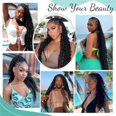 Human Braiding Hair for Boho Braids Human 110g 20 Inch Curly Boho Hair for Braiding Knotless 12A Deep Wave Bulk Bohemian 3 Bundles/Pack Natural Color - Image 6