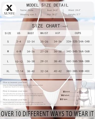 XUNYU Thong Bikini Sets for Women - Brazilian Micro String Bikinis Sexy Two Piece Swimsuit Triangle Top Halter Bathing Suits - Image 6