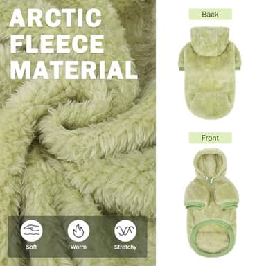 SCENEREAL Fleece Dog Sweater Hoodie for Small Medium Large Dogs, Fuzzy Warm Dog Sweatshirt with Pocket, Girl Boy Dog Clothes for Winter/Fall, Designer Cute Male/Female Dog Clothes with Leash Hole - Image 3