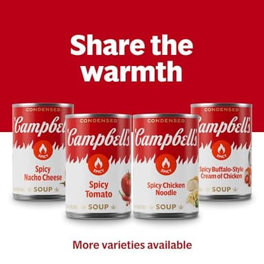 Campbell’s Condensed Spicy Chicken Noodle Soup, 10.5 oz Can (Pack of 12) - Image 8