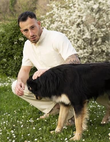 COOFANDY Men's 2 Pieces Cotton Linen Set Short Sleeve Hippie Henley T Shirts Casual Beach Pants With Pockets Summer Yoga Set - Image 2