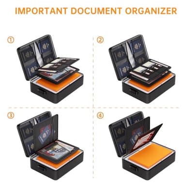 DocSafe 5200°F Document Organizer with Lock,Upgraded Heat Insulated Fireproof＆Waterproof Box 8 Layers File Organizer,Portable Home Travel Safe Storage for Important Documents, Files and More - Image 5