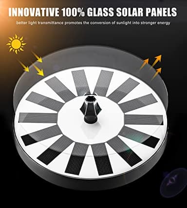 GAIZERL Solar Fountain Bird Bath Fountains Pump Upgraded 100% Glass Panel, Solar Powered Water Fountain with 8 Nozzle & 4 Fixer for Garden, Pond, Pool, Patio, Outdoor - No Battery Needed - Image 2