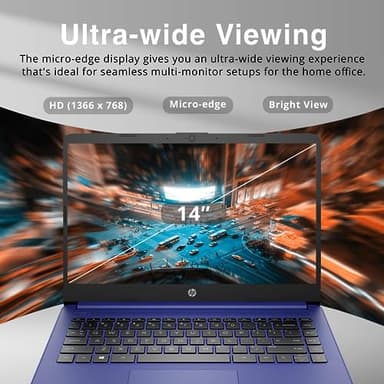HP Stream 14" Micro-Edge HD Laptop, Intel Celeron N4020, 16GB RAM, 224GB Storage (64GB eMMC & 160GB Docking Station Set), 1 Year Office 365, Webcam, Wi-Fi 5, Bluetooth, Windows 11, Blue - Image 5