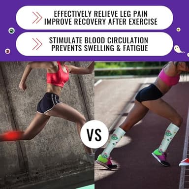 fenglaoda Compression Socks Women Men 6 Pairs, Knee High Best Support Circulation Socks for Running, Travel, Flight, Nurse - Image 3