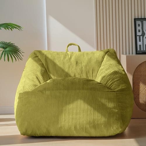 MAXYOYO Bean Bag Chair, Floor Sofa with Handle, Bean Bag Chairs for Adults and Kids, Teens Living Room Bean Bag, Accent Sofa Chair with Pocket for Gaming Reading Relaxing - Image 1