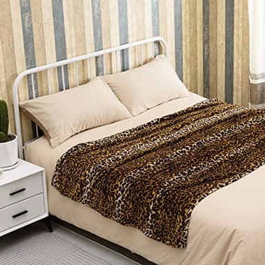 Bnuitland Leopard Print Fleece Flannel Throw Blanket, 300 GSM Double Sided Cheetah Print Blanket for Bed Sofa Couch Travel, Super Soft Fuzzy Fluffy Lightweight for Adults and Kids, 50×60 inch - Image 9