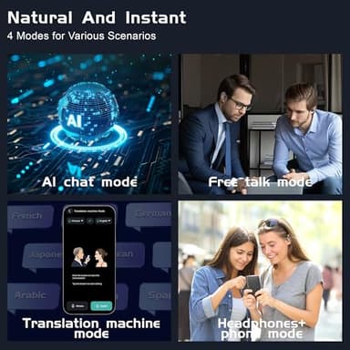 IAMJOY Language Translation Earbuds, 163 Two Way AI Translator Earbuds Language Translator OWS Earbuds Real Time 3-in-1 Online Translator Device with APP Fit iOS ＆ Android for Travel Business Learning - Image 5