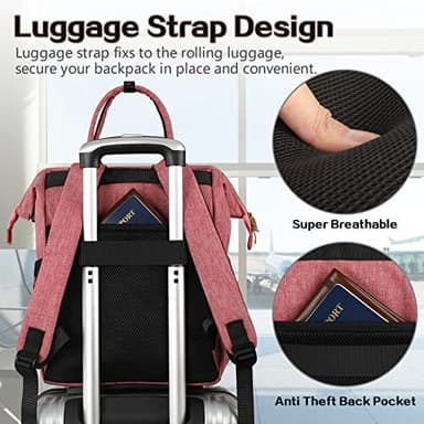 JCDOBEST Lunch Bag Backpack, Insulated Cooler Backpack Lunch Box Laptop Backpack with USB Port for Women Men Fits 15.6 Inch Laptop Blue - Image 5