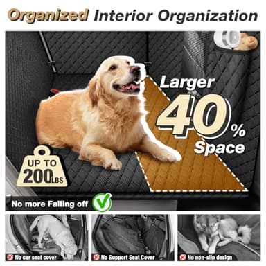 Dog Car Seat Cover for Back Seat, Hard Bottom Back Seat for Tesla Model 3 Model Y, Supports 200lbs, 100% Waterproof Back Seat Pet Cover - Image 2