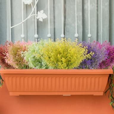 XEOLIAN Artificial Plants, 12 Bundles Outdoor Fake Plants Spring Summer UV Resistant Faux Greenery Shrubs Indoor Outside Porch Garden Patio Window Box Decor (Magenta) - Image 5