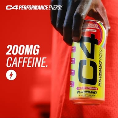 Cellucor C4 Performance Energy Drink | Cosmic Rainbow | Zero Sugar Carbonated Preworkout Energy | 200mg Caffeine with Beta Alanine | 16 Fl Oz (12 Pack), Packaging May Vary - Image 4