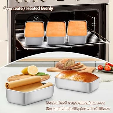 LIANYU 8 Pack 9x5 Inch Loaf Pans for Bread Baking, Stainless Steel Baking Bread Pans, Small Loaf Tins for Homemade Brownies and Pound Cakes, Dishwasher Safe - Image 4