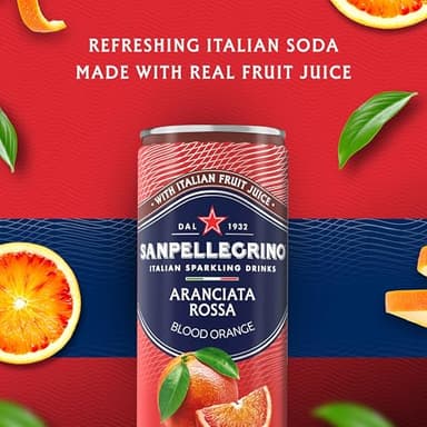 Sanpellegrino Italian Sparkling Drink Aranciata Rossa, Sparkling Orange And Blood Orange Beverage, 24 Pack Of Cans - Image 2