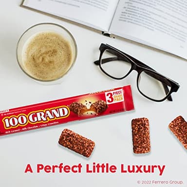 100 Grand Crispy Milk Chocolate with Caramel, Share Size Individually Wrapped Candy Bars, 2.2 oz each, Bulk 24 Count Box - Image 5