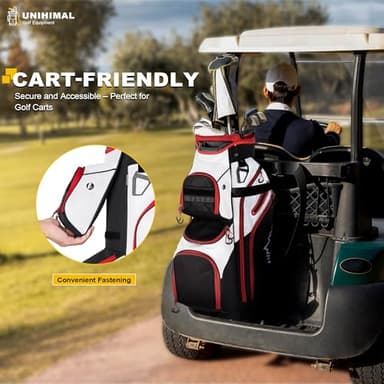 UNIHIMAL Golf Cart Bag, 15 Way Organizer Divider Top with Handles and Rain Cover - Image 4