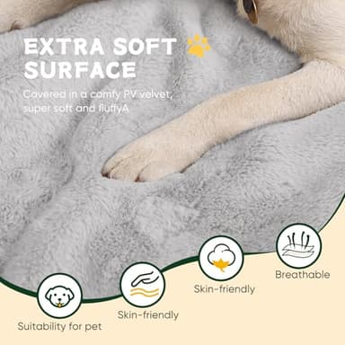 ZENGAOOU Washable Dog Crate Pad, Ultra Soft Dog Bed for Large Dogs, Anti-Slip Kennel Pad for Dogs Cozy Sleeping Mattress, Travel Flat Pet Beds for Indoor & Outdoor Pet (42" x 28", Grey - Image 2