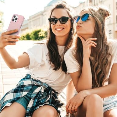 ZTOFERA for iPhone 14 Pro Case,Cute Pink Ribbon Bow Tie Planet Star Floral Aesthetic Phone Case,Trendy Slim Hard IMD Shockproof Protective Bumper Phone Cover for Women Girls,Heart - Image 7