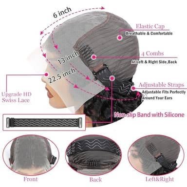 KVFCT 30 Inch Deep Wave Lace Front Wigs Human Hair 13x6 HD Transparent Deep Wave Lace Front Wigs for Women 200% Density Curly Lace Front Wig Pre Plcked Deep Wave Wigs with Baby Hair - Image 5