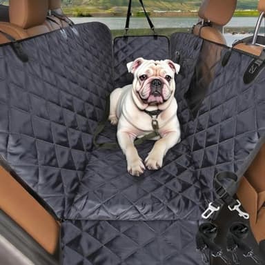 Dog Car Seat Cover for Back Seat | Mesh Window & Safety Belt | 100% Waterproof Dog Hammock for Safe Travel with Side Door Protectors | Non-Slip, Scratchproof Pet Rear Seat Cover for Car, SUV,Truck - Image 3